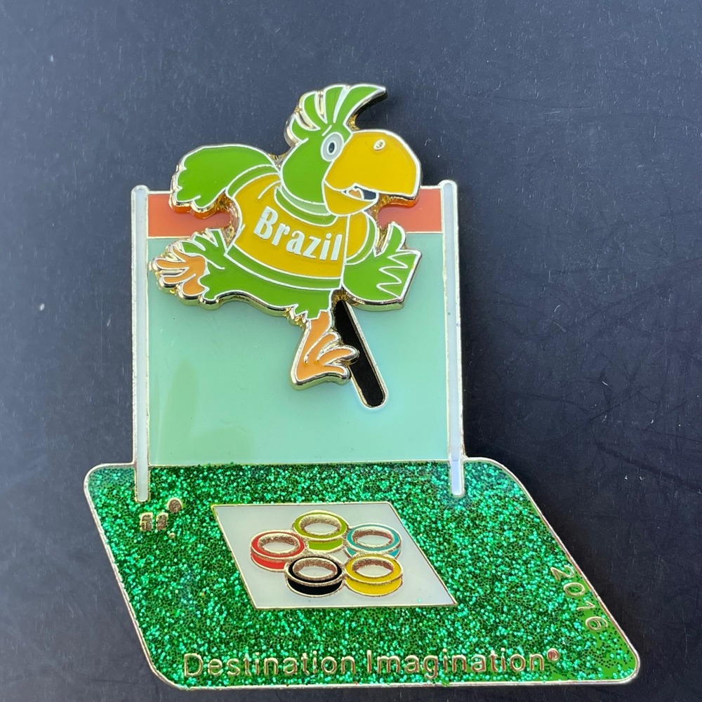 Destination Imagination 2016 Global Finals Brazil Parrot Slider Trading Pin